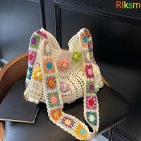 ราคา กระเป๋า Tote สตรี แบบถัก Bohemian สไตล์วินเทจ หลากสี ทนทานและมีความจุมาก (57707151623)