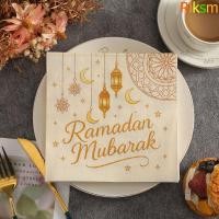 ราคา RLKSM ผ้าเช็ดปากลายดวงจันทร์ ผ้าเช็ดปากพิมพ์ลายสีขาวสีสันสดใส เครื่องใช้บนโต๊ะอาหารแบบสดลายดาว 20 ชิ้น กระดาษเช็ดปากสีทอง งานแต่งงาน (50007115194)