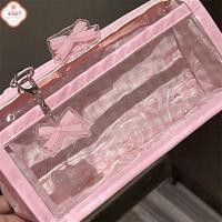 ราคา กล่องดินสอโปร่งใสมีซิปรูปโบว์หวานกระเป๋าใส่เครื่องเขียนสำหรับนักเรียนความจุขนาดใหญ่ (55707353273)