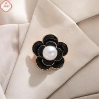ราคา เข็มกลัดมุก Camellia เข็มกลัดโลหะหยดน้ำมันสีดำไว้ทุกข์เข็มกลัดกระเป๋าสุดหรูของฝรั่งเศส (48757372411)