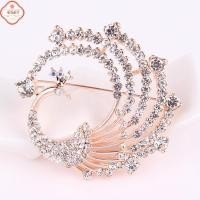 ราคา ดอกไม้คริสตัลนกยูงตกแต่งงานเลี้ยงผู้หญิงผ้าพันคอเข็มกลัดเครื่องประดับ (55957306956)