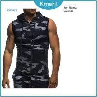 ราคา เสื้อฮู้ดผู้ชาย ลายพรางแบบเน็ตเวิร์ค สำหรับฤดูร้อน แขนกุด มีซิป (53907350070)