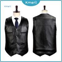 ราคา เสื้อกั๊กผู้ชายหนังแขนกุด ออกแบบมาเพื่อฤดูหนาว ดีไซน์คล่องตัว มีกระเป๋าหลายช่องและคอลายทึบ เพิ่มความอบอุ่นและกันลม (42827506066)