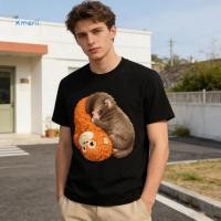 ราคา เสื้อยืดผู้ชายแบบระบายอากาศ ลายคาแรกเตอร์ลิงอุตัง แขนสั้นคอกลม สไตล์ STREET หน้าร้อน (53207334068)