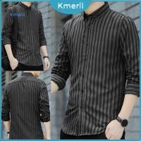 ราคา เสื้อเชิ้ตผู้ชายลายทาง สไตล์ทางการ มีปลอกคอถอดได้ เหมาะสำหรับการทำงาน (49757103231)