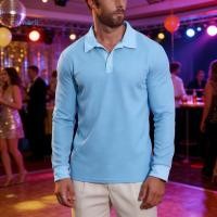ราคา กอล์ฟเสื้อวาฟเฟิลผู้ชาย แขนยาว เปิดกระดุม สำหรับวันทำงานและวันหยุด (28194282669)