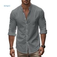 ราคา เสื้อแขนยาวสำหรับผู้ชาย ทำจากผ้าฝ้ายและผ้าลินิน เบาสบาย ระบายอากาศดี เหมาะสำหรับวันพักระหว่างท่องเที่ยวชายหาดในฤดูร้อน (49906523066)