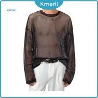 ราคา เสื้อแขนยาวผู้ชาย สีดำ มีเลื่อมและตาข่ายแบบซีทรู ออกแบบมาให้สวมใส่ง่าย เหมาะสำหรับปาร์ตี้และเต้นรำ (50455711796)