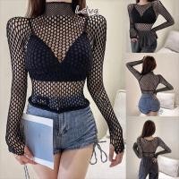 ราคา เสื้อตาข่าย สีดำ สไตล์โกธิค ดีไซน์ฟิตซีทรู สำหรับคนชอบความหลวมพอดี (57357353855)