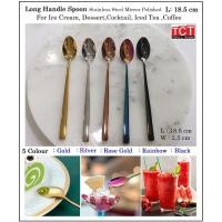 ราคา ช้อนด้ามยาวสแตนเลส เกรด 304 ช้อนกาแฟ ช้อนไอศกรีม ขนาด 18 5 ซม Long Handle Spoon (23883125433)
