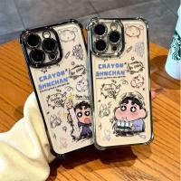 ราคา Graffiti Crayon Shin ChanสําหรับIphone 13 Pro Max 11 12 Pro Max 6 6S 7 8 Plus XR X XS Max 6 7 8 7Plus 8Plus 11Pro 14Plusปลอกใส่โทรศัพท์กันกระแทกแบบนุ่ม (52256742315)