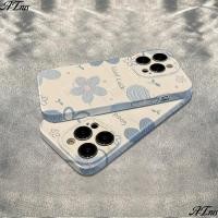 ราคา เคสป้องกันโทรศัพท์มือถือ แบบแข็ง ลายดอกไม้ สีฟ้า สําหรับ iPhone รุ่นใหม่ล่าสุด PC เคสกันกระแทก รุ่น 15 14 Pro Max 13 12 11 pro 11 XS Max XR X 8 7 Plus (25073281471)