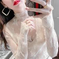 ราคา ผู้หญิงฤดูหนาวกึ่งคอเต่าลูกไม้แขนยาว จุดต่ําสุด เสื้อ (29719463015)