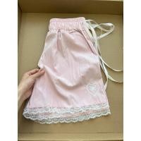 ราคา ผู้หญิงลูกไม้โบว์เอวสูงหลวมตรงบางกางเกงขาสั้นสบายๆ (29503951079)
