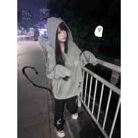 ราคา สตรีสไตล์ญี่ปุ่นน่ารักหูแมวคลุมด้วยผ้าแขนยาวซิปขึ้นเสื้อกันหนาวแจ็คเก็ต (55650223760)