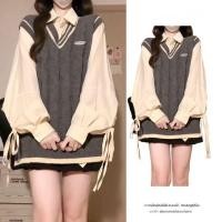 ราคา เสื้อกั๊กถักน่ารักสำหรับวัยเรียน สำหรับผู้หญิง ไซส์ใหญ่ (52353743757)