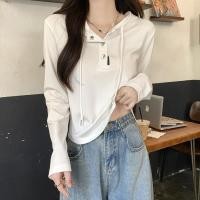ราคา เสื้อยืดมีฮู้ดแขนสั้นสำหรับผู้หญิงไซส์พลัส ทรงเรียบหรูลุคสไตล์ ins (45805937734)