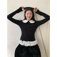 ราคา เสื้อแขนยาวสตรี สีดำและสีขาวลายจุด สไตล์คันทรี (45407019121)