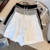 ราคา กางเกงสั้นขากว้างเอวสูงสำหรับผู้หญิง มีเชือกผูกเพิ่มความกระชับ (44162261448)