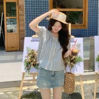 ราคา ผู้หญิงวินเทจสไตล์ฝรั่งเศสหวานลูกไม้ตัดพัฟแขนเสื้อแขนสั้นสําหรับฤดูร้อนลําลองด้านบน (44000952643)