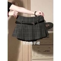 ราคา กระโปรงเอวสูงลายสก๊อตสำหรับผู้หญิง พร้อมกางเกงนิรภัยและเข็มขัด (42656683275)