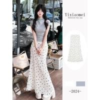 ราคา กระโปรงหางปลาลูกไม้พิมพ์ลายโบว์ลายดอกไม้ฝรั่งเศสโรแมนติกสําหรับผู้หญิง (29709767138)