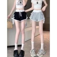 ราคา ผู้หญิงอินเทรนด์ลูกไม้โบว์ความสะดวกสบายกางเกงขาสั้นขากว้างหลวมหวาน (28808581034)
