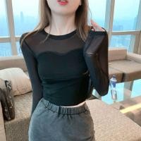 ราคา เสื้อยืด คอกลม แขนยาว ผ้าตาข่าย แบบนิ่ม แบบเข้ารูป สําหรับผู้หญิง (24203988165)