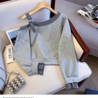 ราคา เสื้อยืดฮู้ดสำหรับผู้หญิง ลายสก๊อต ออกแบบเปิดไหล่ ไซส์ใหญ่พอดี (53555156097)