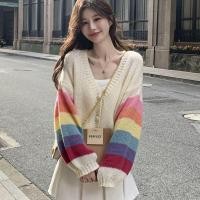 ราคา สเวตเตอร์ถักบล็อกสี สำหรับผู้หญิง แบบไซส์ใหญ่ (48754505725)