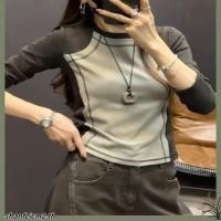 ราคา เสื้อยืดรัดรูปแบบ Raglan ลายตัดกัน แขนยาวสำหรับฤดูใบไม้ร่วง ทรงฟิตพอดีตัว (57257356637)