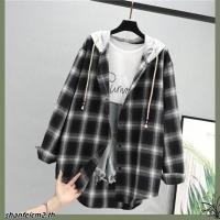 ราคา เสื้อเชิ้ตแขนยาว มีฮู้ด ลายสก็อต สไตล์เกาหลี ทรงหลวม สําหรับผู้หญิ (43121947473)