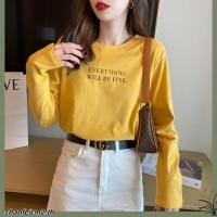 ราคา เสื้อยืดแขนยาว ทรงหลวม พิมพ์ลาย หลากสี แบบเรียบง่าย แฟชั่นบอททอม สไตล์เกาหลี สําหรับผู้หญิง (40214675988)