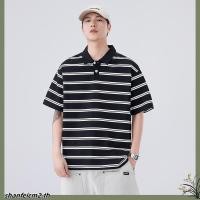 ราคา URTHE เสื้อโปโล เเขนสั้น ปักโลโก้ รุ่น MODERN STRIPE (43176686056)