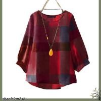 ราคา Zanzea เสื้อเบลาส์ลายสก๊อตแขนสามส่วนลําลองสําหรับผู้หญิง (54257301248)