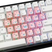 ราคา YMDK 21 คีย์ผีเสื้อหัวใจ Keycap สีดําสีขาวสีชมพู Silver Cherry Profile Sidelit Keycaps ใช้งานร่วมกับสวิทช์แม่เหล็ก (45757391315)
