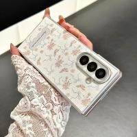 ราคา SAMSUNG สําหรับSamsung Galaxy Z Fold3 Fold4 Fold5 Fold6 Fold7 กรณีดอกไม้สีแดงBowknot PC Hard Flipฝาครอบโทรศัพท์ปลอกสําหรับSamsung Galaxy Zพับ 7 6 5 4 3 5G W26 (48057090896)