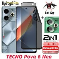 ราคา Tecno pova 6 NEO Soft Privacy hydrogel ฟิล์ม Anti Spy ฝาครอบป้องกันหน้าจอสำหรับ tecno pova 6 Pova6 Pro NEO Pova6Neo 4G 5G Anti Peek ความเป็นส่วนตัวฟิล์มด้านหลังกล้องป้องกันฟิล์ม (28313894681)