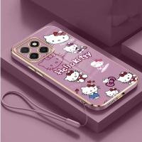 ราคา IQOO 15 iqoo 13 12 11 5G Hello Kitty Design ชุบหรูหราฝาครอบป้องกันรอยขีดข่วน TPU Square Soft Cas (48655684214)