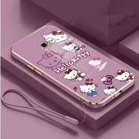 ราคา Samsung J7 Prime J5 J7 Pro J4 J6 Plus Hello Kitty Design Luxury Plating Scratch Resistance Cover TPU Square Soft Cas (55655658140)