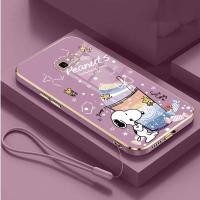 ราคา Samsung J7 Prime J5 J7 Pro J4 J6 Plus น่ารัก Snoopy Glossy ชุบฝาครอบน่ารักการ์ตูนออกแบบปลอกกันกระแทก (52605671808)