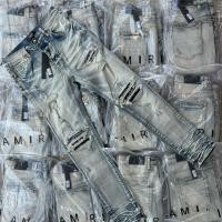 ราคา CA5250 กางเกงAmiri X1 เข่าดำลายบานาน่า CA5250 (29686923876)