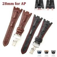 ราคา 28 มม ของแท้ Cowhide สําหรับ Audemars Piguet Royal Oak Offshore 15710 15703 26470 Series กันน้ํากีฬาสายรัดข้อมือสําหรับ CJ65 (53903716346)