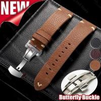 ราคา 18 20 22มิลลิเมตรสากลของแท้ หนังวัว นาฬิกา แบนด์บัตเทอร์ฟลาย หัวเข็มขัดวินเทจสายรัดผู้ชายผู้หญิงระบายอากาศสร้อยข้อมือเข็มขัดอุปกรณ์ ใช่5ล (48453731834)