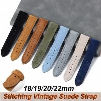 ราคา 18 มม 19 มม 20 มม 22 มม VINTAGE Suede Cowhide สายนาฬิกา Handmade นาฬิกาสีเทาสีน้ําตาลสีเขียว Quick Release สร้อยข้อมือสําหรับผู้ชายผู้หญิง A7SJ (28993896785)