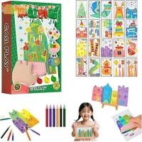 ราคา Seeo DIY Rainbow Scratch Art DIY วัสดุสัตว์รูปแบบไม้กวาด Art เด็กชุดสี ภาพวาดการสอนเครื่องมือจิตรกรรมอุปกรณ์ศิลปะ Rainbow Dot Scratch ภาพวาดศิลปะ (28828477852)