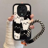 ราคา ปลอกสําหรับ Redmi Note 9 Pro Redmi Note 9s Redmi Note 9 Pro MAXเคสโทรศัพท์พร้อมเชือกเส้นเล็กความงามน่ารักสีดําสีขาวแมวซิลิโคนTPU Soft Shellออกแบบใหม่กันกระแทก (42366386008)