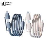ราคา it 2 in 1 สาย USB C 120W สายชาร์จ สายชาร์จ USB C Combo Type C L พอร์ตสําหรับ iPhone iPad Samsung แล็ปท็อปชาร์จเร็ว PD ชาร์จ (47101224110)