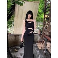 ราคา ชุดกระโปรงลายดอกไม้สีดำ ดีไซน์เรียบหรู สไตล์กระโปรงยาวเพื่อสร้างเอวเล็กและเหมาะสำหรับฤดูร้อน (41308193541)