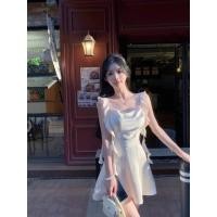 ราคา ราคาพิเศษ F X ชุดเดรส jmshop ชุดเดรสผ้าซาติน Lunar Muse กระโปรงหญิงฤดูร้อน Lusi กระโปรงสายเดี่ยวดีไซน์สั้นกระโปรงริบบิ้น (27408933434)